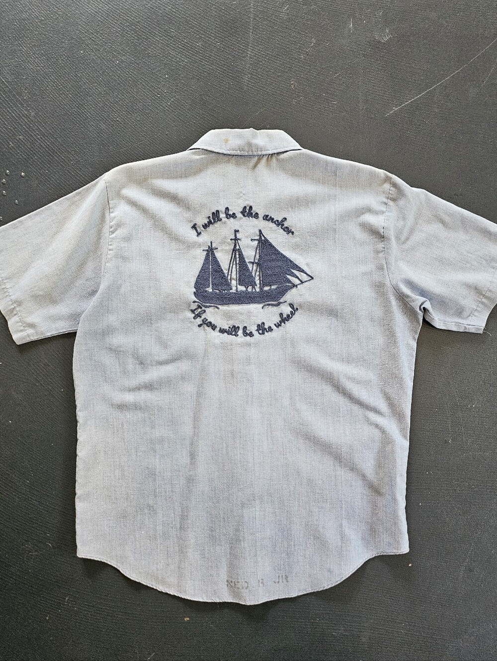 Chainstitch Embroidered Light Blue Seafarer Shirt